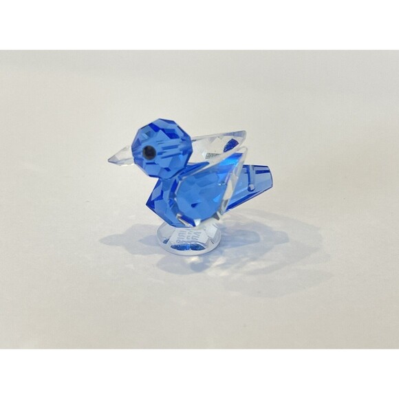 Iris Arc GLASS  BLUEBIRD MINITURE BlLACK EYES AND CLEAR  WINGS AND BEAK - Picture 1 of 7